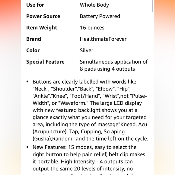 EUC- ems muscle stimulator, extra pads, and gel - Picture 3 of 8